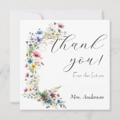 Franse tuinfeest bloem bedankkaart (Voorkant)