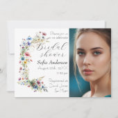 Franse Tuinfeest bloem foto Uitnodiging (Voorkant)