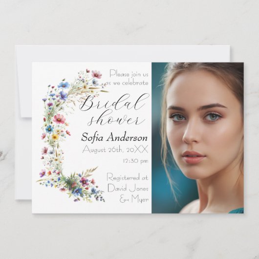 Franse Tuinfeest bloem foto  Uitnodiging (Voorkant)