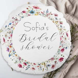 Franse Tuinfeest bloemrijke elegante typografie Rond Kussen