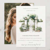 Franse Tuinlandschap Waterverf Foto Verjaardag Kaart (Voorkant / Achterkant)