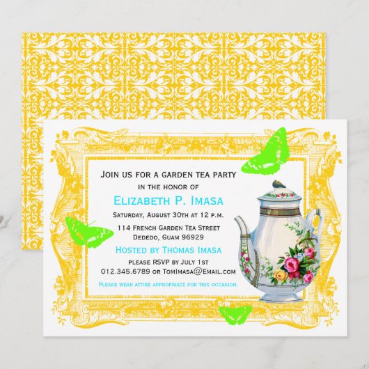 Franse tuinpartij kaart (Voorkant / Achterkant)