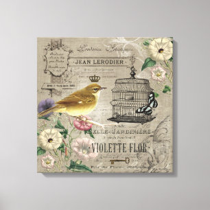  Franse tuinvogel uitgerekt canvas