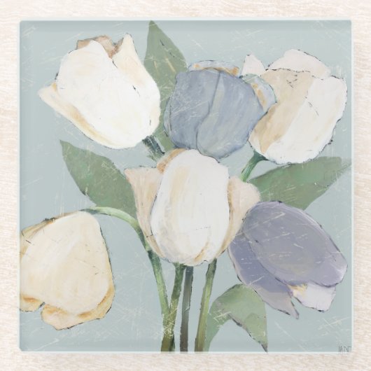 Franse tulpen glazen onderzetter (Voorkant)