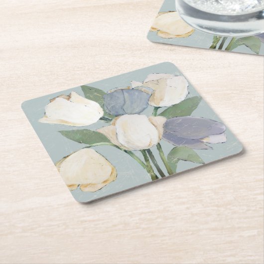 Franse tulpen kartonnen onderzetters (Schuin)