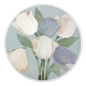 Franse tulpen keramische knop (Voorkant)