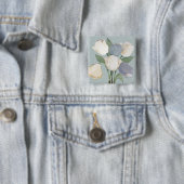 Franse tulpen vierkante button 5,1 cm (In situ)