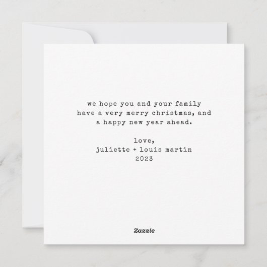 Franse typemachine | Joyeux Noël Kerstfoto Feestdagenkaart (Achterkant)