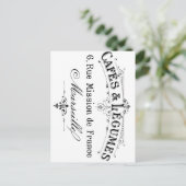  franse typografie cafés et legumes briefkaart (Staand voorkant)