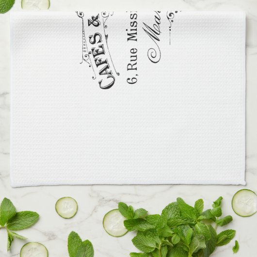  franse typografie cafés et legumes theedoek (Gevouwen)