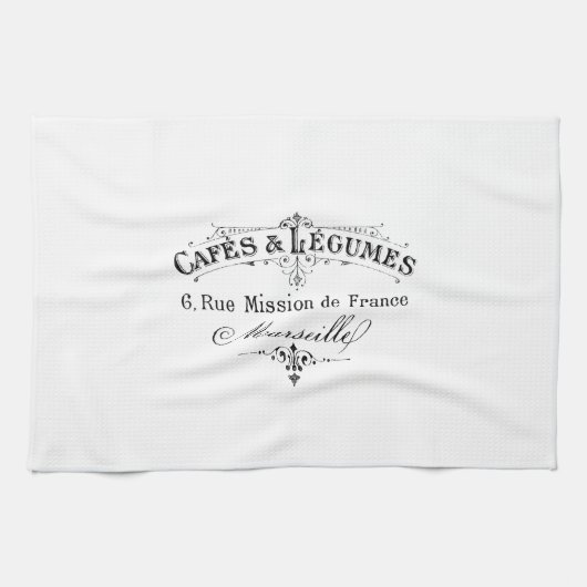  franse typografie cafés et legumes theedoek (Horizontaal)