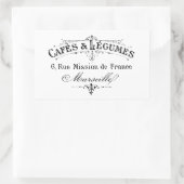  Franse typografie cafes et peulvruchten Rechthoekige Sticker (Tas)