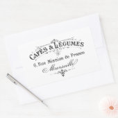  Franse typografie cafes et peulvruchten Rechthoekige Sticker (Envelop)