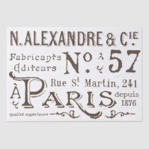  Franse Typografie Decoupage Tekst Craft Tissuepapier
