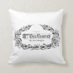 franse typografie gooit kussen