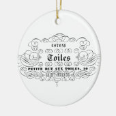  franse typografie katoentoilet keramisch ornament (Links)