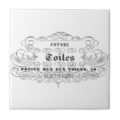  franse typografie katoentoilet tegeltje (Voorkant)