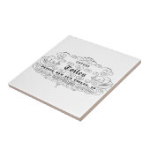  franse typografie katoentoilet tegeltje (Zijkant)