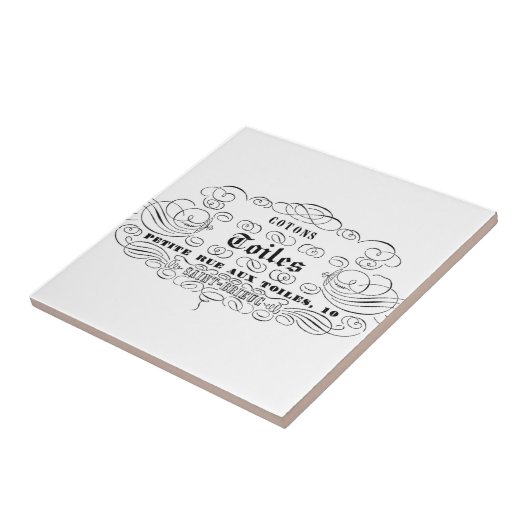  franse typografie katoentoilet tegeltje (Zijkant)