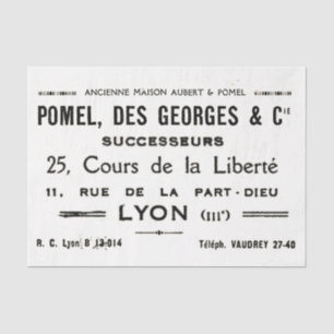  Franse typografie Lyon Business Tissuepapier