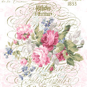 Franse typografie met Rozen Crown Gold-ontkoppelin Tissuepapier