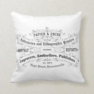 franse typografie shabby kussen