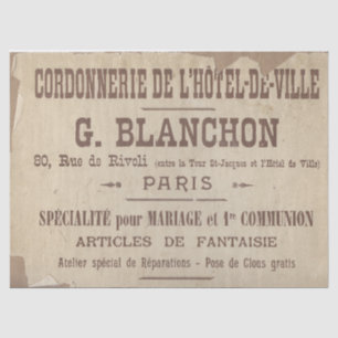 Franse Typografie Torn Edge ontkoppeld Parijs Shoe Tissuepapier