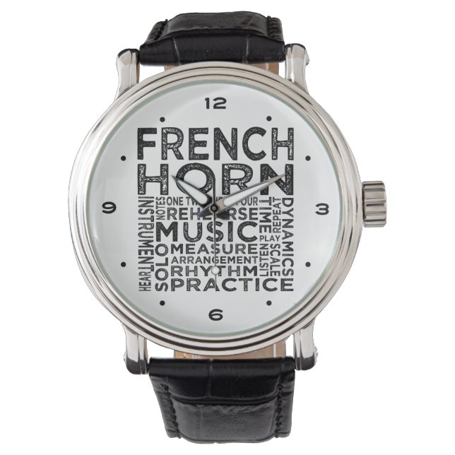 Franse Typografie van Horn Horloge (Voorkant)