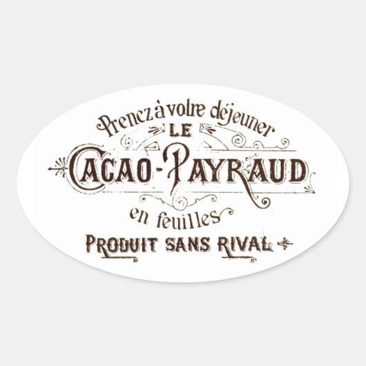  Franse typografische chocolade label art (Voorkant)