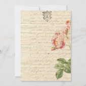 Franse uitnodiging voor een  brief en Rozen voor w (Achterkant)