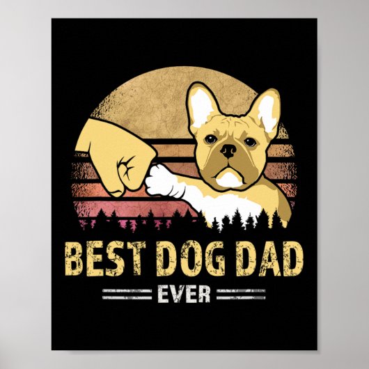 franse vader ooit franse bulldog puppy lov poster (Voorkant)
