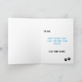 Franse Vaderdag Blauwe en Lichtbruine Franse Bulld Kaart (Binnen)