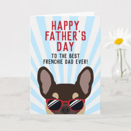 Franse Vaderdag Bruine en Tane Franse Bulldog Kaart