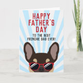 Franse Vaderdag Bruine en Tannine Franse Bulldog Kaart (Voorkant)