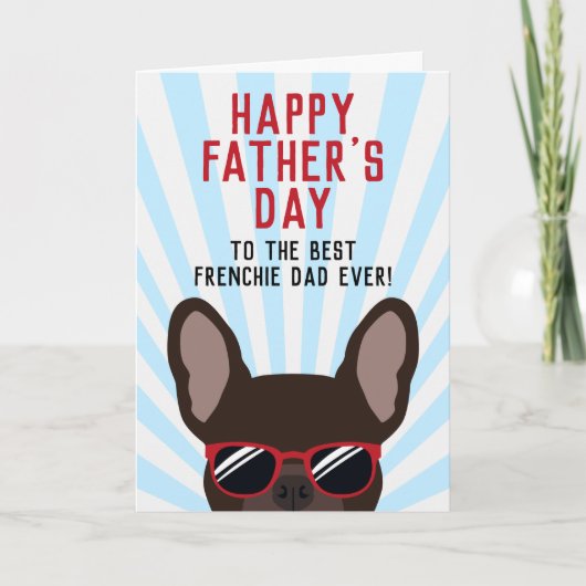 Franse Vaderdag Bruine Franse Bulldog Kaart (Voorkant)