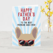 Franse Vaderdag Licht Fawn Franse Bulldog Kaart (Gele Bloem)