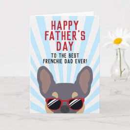 Franse Vaderdag Lilac en Tan Franse Bulldog Kaart