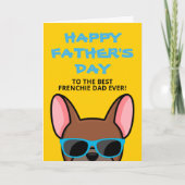 Franse Vaderdag Rode Ree French Bulldog Kaart (Voorkant)