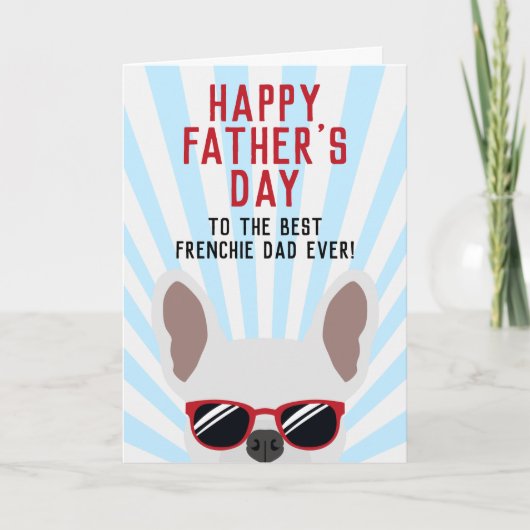 Franse Vaderdag White Franse Bulldog Kaart (Voorkant)