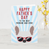 Franse Vaderdag White Franse Bulldog Kaart (Gele Bloem)