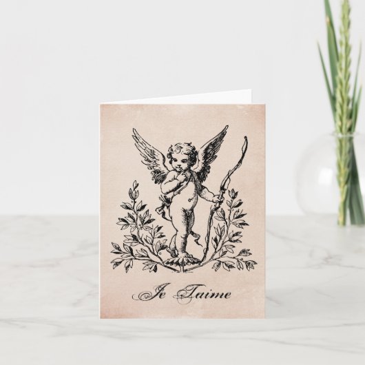  Franse Valentijn cherub notecard Feestdagen Kaart (Voorkant)