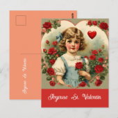 Franse Valentijnsdag Briefkaart (Voorkant / Achterkant)