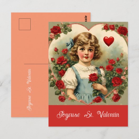 Franse Valentijnsdag Briefkaart (Voorkant / Achterkant)