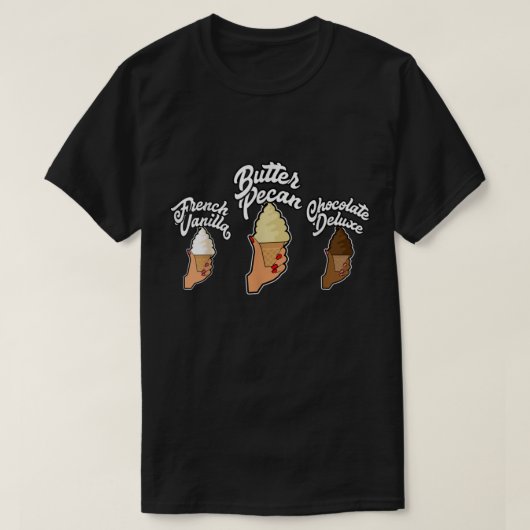Franse vanille Butter Pecan Chocolate Deluxe Icecr T-shirt (Design voorkant)