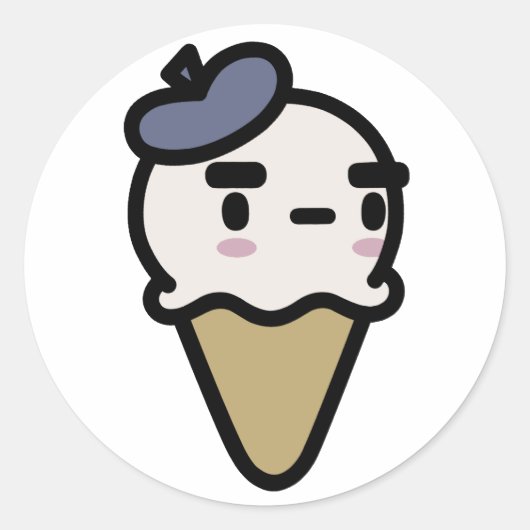 Franse Vanille Icecream Ronde Sticker (Voorkant)
