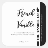 Franse Vanille Kaars Wit Product Label (Voorkant)