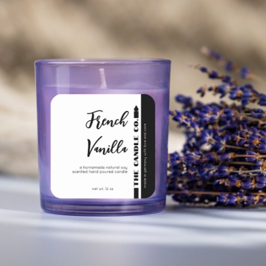 Franse Vanille Kaars Wit Product Label