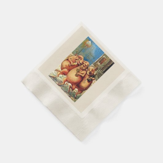 Franse varkens vieren nieuwjaar Vintage Servet (Hoek)