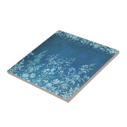  Franse ventilatorblauw tegel Tegeltje (Zijkant)