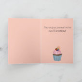 Franse verjaardag fruit cupcake kaart (Binnen)